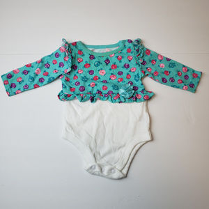 Garanimals Girls Ruffled Floral Onesie Size 0-3M